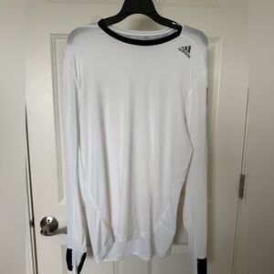 Adidas White and Black Long Sleeve Top